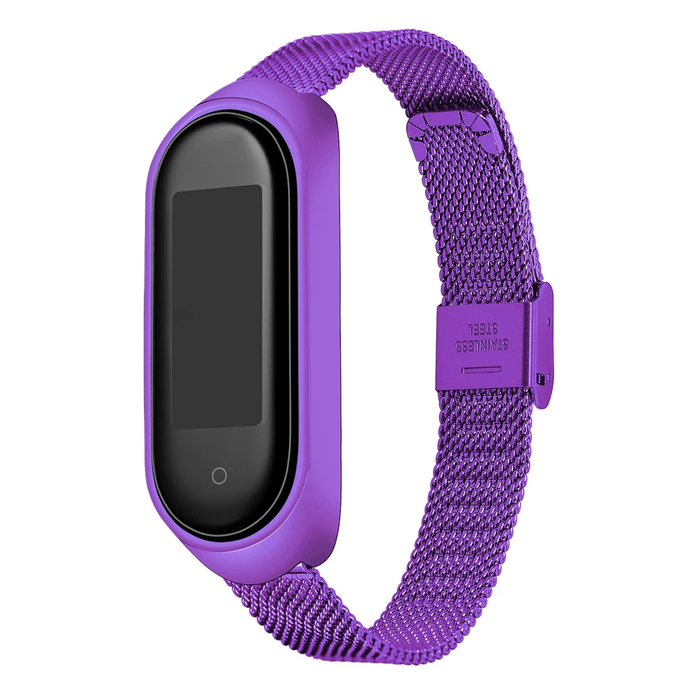 Metal Strap for Xiaomi Mi Band 6 4 3 5 Wrist Band Bracelet Replacement for Mi Band 3 4 5 6 Screwless Stainless Steel Wristbands 