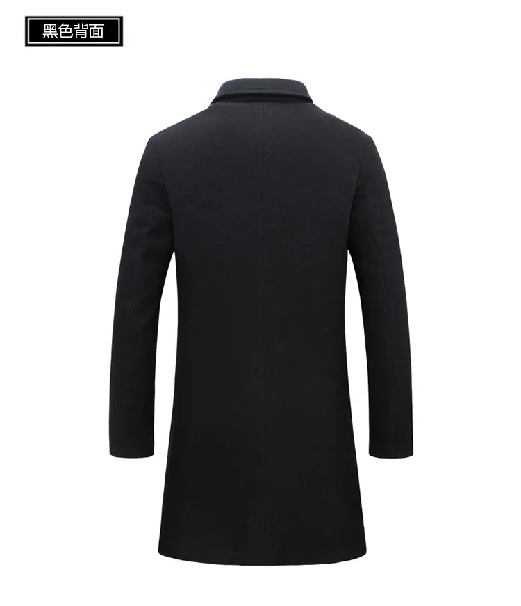 Лидер продаж, длинное однотонное Цвет однобортная Тренч шерсти для женщин, плюс размер, Повседневное стильная куртка продажи