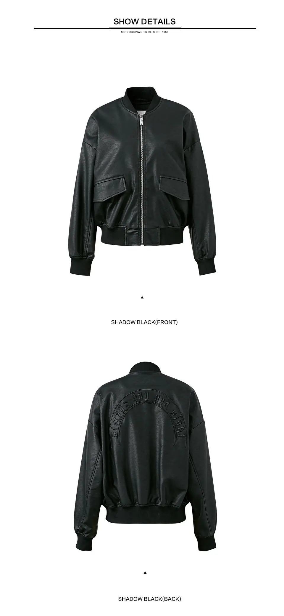 Metersbonwe New Women Leather Jacket Soft Casual Biker Faux Leather Jacket Female Coat Short paragraph Streetwear