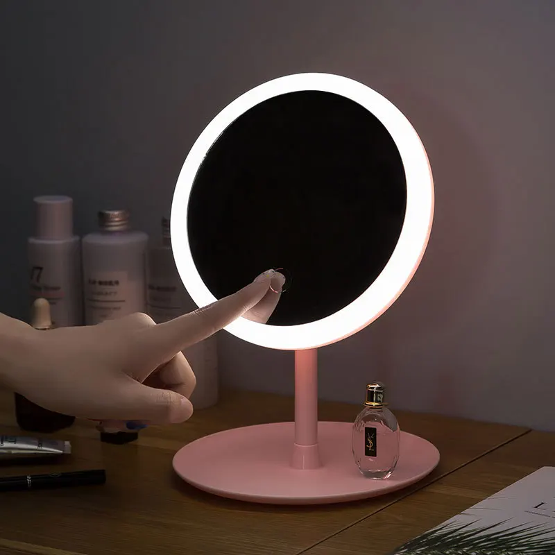 

Make Up Mirror Makeup Natural White LED Daylight Included Desktop Chargeable Dressing LED Mirror Vanity Lamp Touch-sensitive