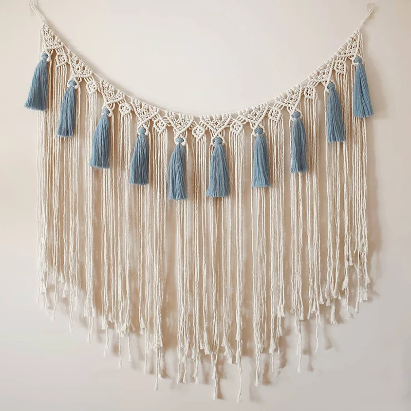 

Hand-woven Colored Bohemian Tapestry Macrame Wall Hanging Window Tapestry Christmas Decorations Fireplac for Home