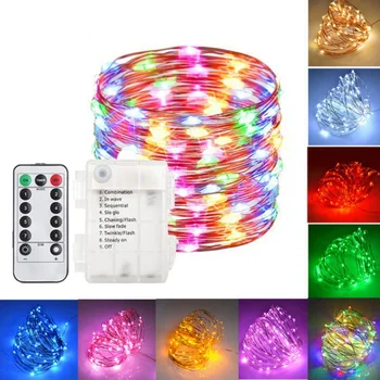 

10M Copper Wire LED String lights Waterproof Remote Control Fairy Lights Battery Operated String Copper Wire