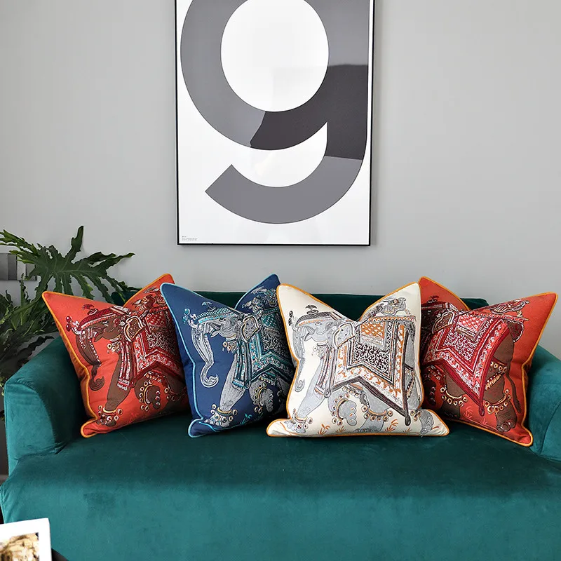 Высокая точность наволочки жаккардовые слон Cojines Decorativos Para диванные Декоративные подушки для женщин для дома Coussin