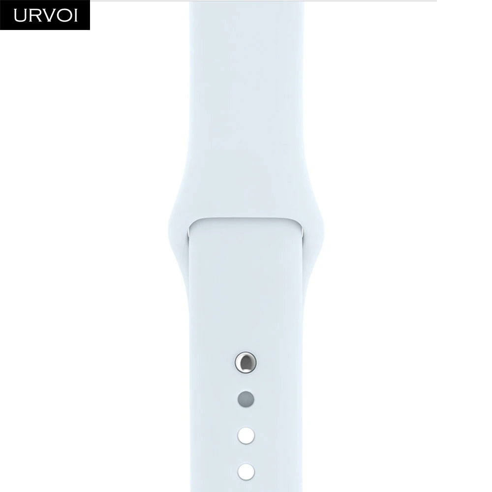 Sky blue Спортивный ремешок URVOI для apple watch 5, 4, 3, 2, 1, силиконовый ремешок для iWatch 40 мм, 44 мм, застежка на булавке и застежке, новинка, сосновый зеленый - Цвет ремешка: Sky blue