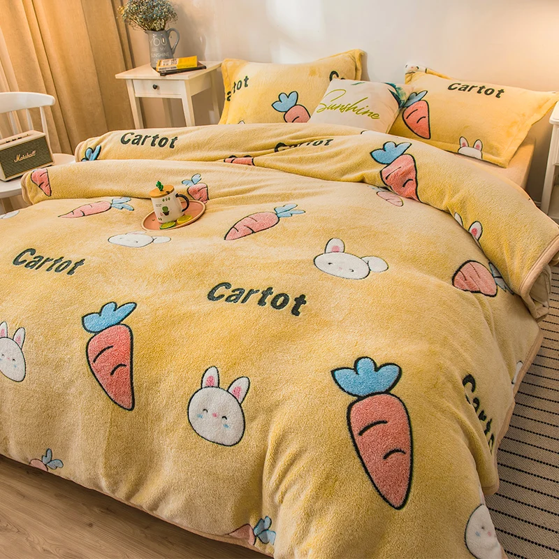 

Coral Fleece Blanket Bed Thick Warm Bed Sheet Person Dorm-Style Winter Office Nap Small Quilt
