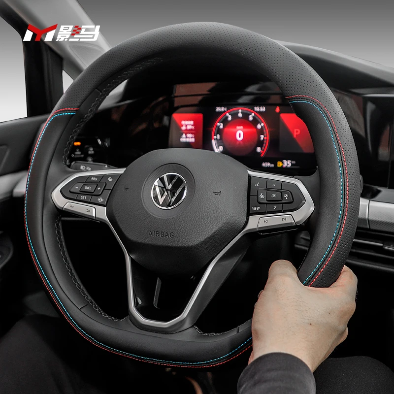 

for Volkswagen Golf MK7/7.5/8 （2013-2021） Special Steering Wheel Cover Rline Interior Modified Automobile Leather accessorie