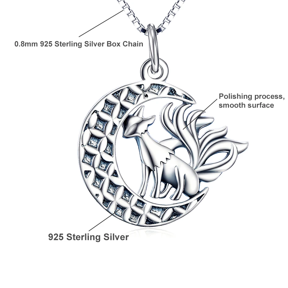 Женское ожерелье из серебра 925 пробы с подвеской в виде лисы|silver jewelry|sterling silver