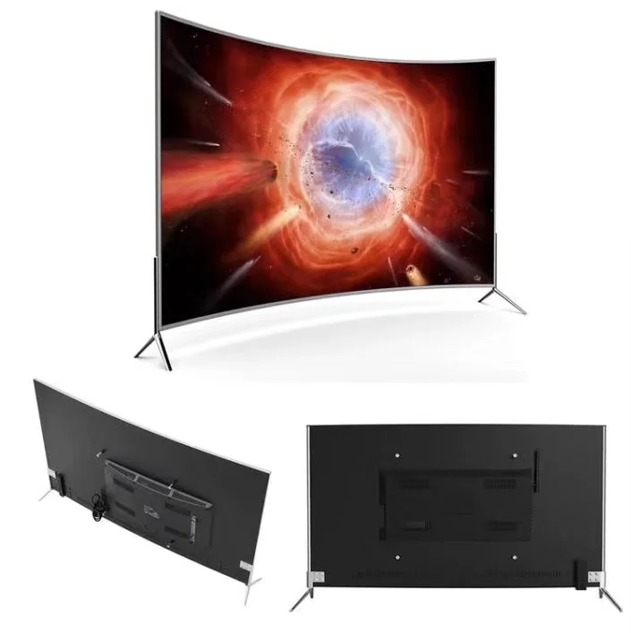  75 inch curved lcd monitor wifi ipTV Android 7.1 RAM 1.5G ROM 8G DVB-t2 led television TV
