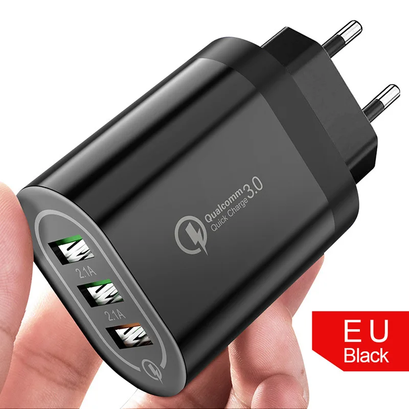 3,0 USB 3 порта быстрое зарядное устройство для samsung S8 S9 Xiaomi Mi 8 huawei быстрая настенная Зарядка для iPhone 7 8 X XS Max iPad US EU версия