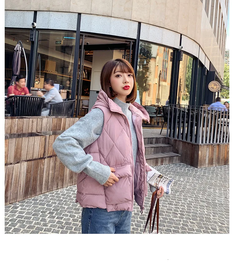 Красивый жилет, осенне-зимний тонкий короткий пуховый женский хлопковый жилет без рукавов J727