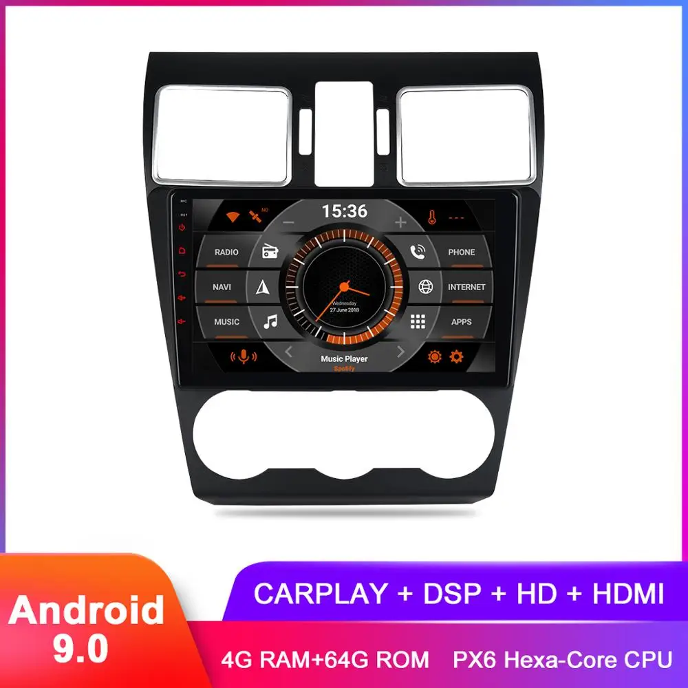 " ips 2.5D верхний дисплей Android 9,0 Carplay для Subaru Forester WRX Стерео gps навигация Радио DSP аудио видео