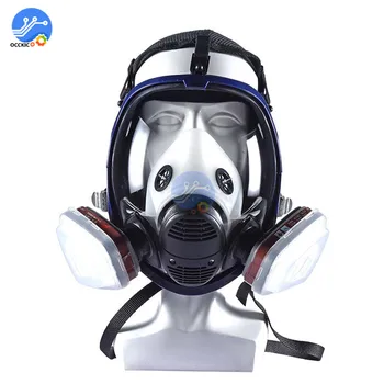 

7 in 1 Gas Mask Full Face Respirator with Filtering Cartridge Organic Acid Gases Filter For Painting Spraying Safety Protection