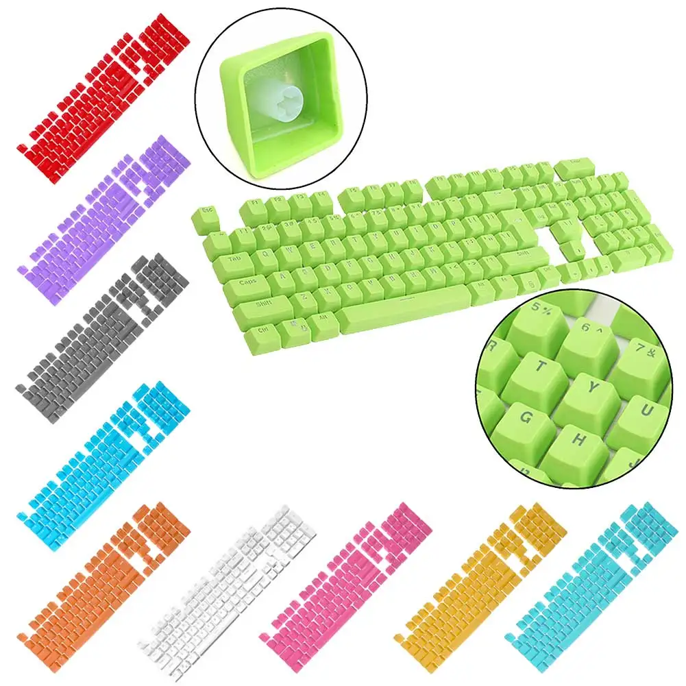 

PBT English Languag iso Keycaps Variety Of Color Choices Mechanical Keyboard Key Cap Switches 104 Keys For Cherry MX
