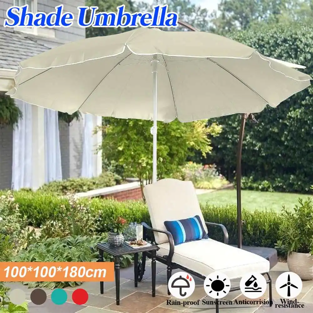 1 8m 8 Ribs Steel Poles Beach Umbrella Adjustable Garden Patio Parasol Sunshade R Outdoor Garden Waterproof Banana Umbrella Gazebos Aliexpress