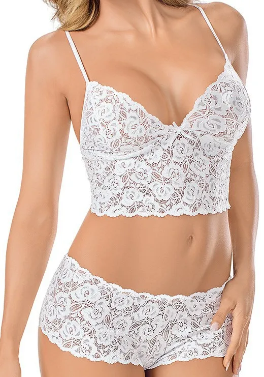 Hot sale three point sets embroidery lingerie perspective sexy