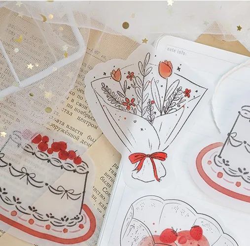 

30sheets Creative life color Bullet Journal sticker Transparent Paper Note Memo Notepad no Stickiness School supplies kawaii