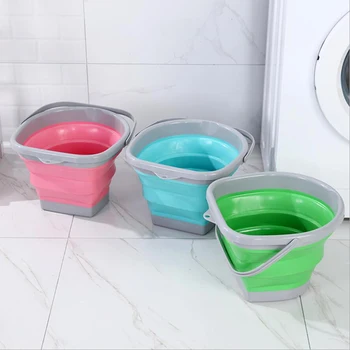 

10L Large Capacity Camping Folding Collapsible Silicone Water Bucket Outdoor Barrel Basin Washbowl Container