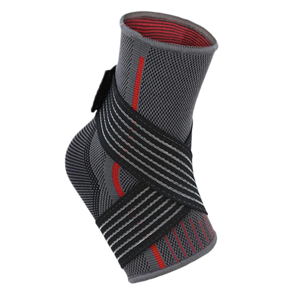 1pc Nylon Pain Relief Ankle Guard Hiking Protection Elastic Sprain Bandage Strap Pressurized Support Winding Gym Outdoor Sports - Цвет: Красный