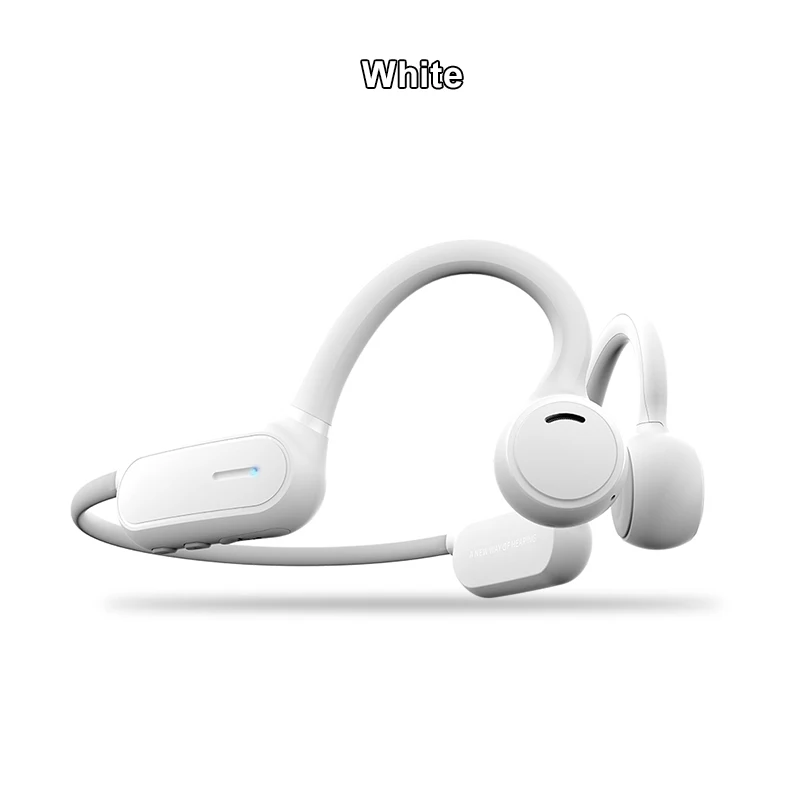 Белый Оригинальные Bluetooth 5,0 Беспроводные спортивные наушники костной проводимости гарнитуры Громкая Связь Динамик водонепроницаемый беспроводной fone bluetooth - Цвет: Белый