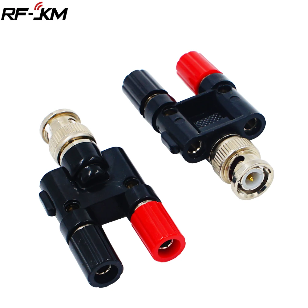 

1pcs BNC Male Plug to 4mm Dual Banana Female Jack Socket Binding Post RF Coax Coaxial Connector Adapter Splitter