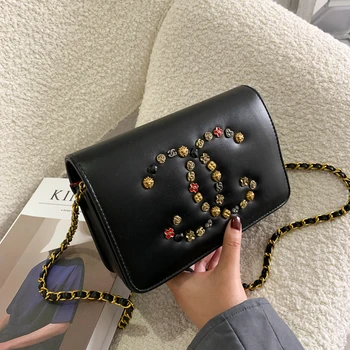 

Insfamous Luxury Brand Handbags 2020 New All-match Button One Shoulder Messenger Fashion Chain Small Square Designer Bag gg