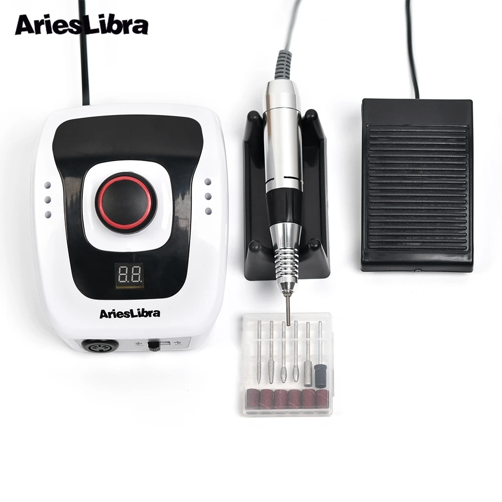 Preise AriesLibra 30W 35000RPM Nagel Bohrer Maschine Maniküre Bohrmaschine Bits Set Zubehör Pediküre Nail art Bohrer Nägel zubehör