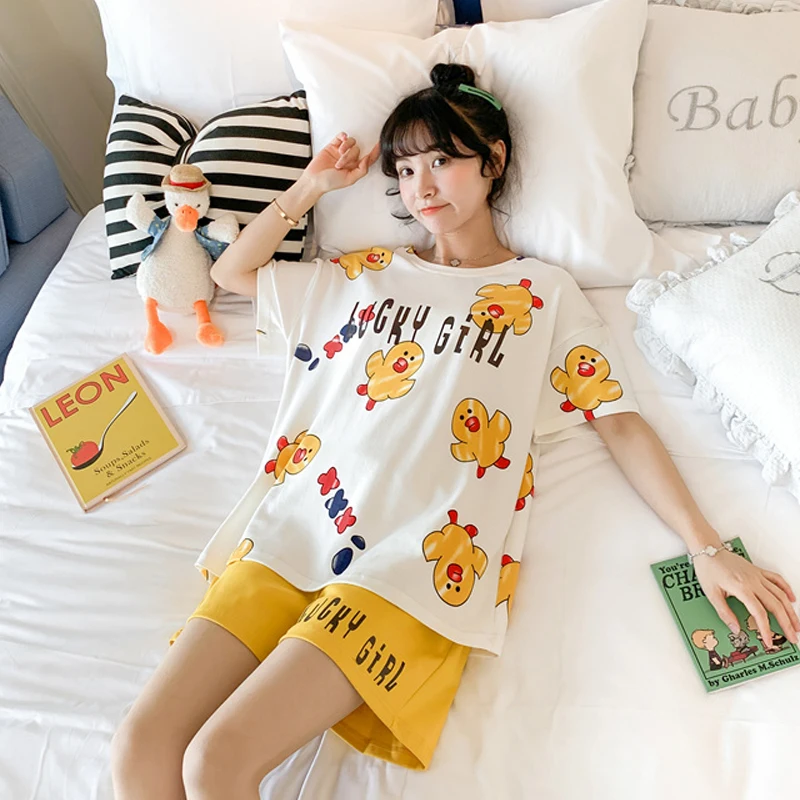 

Loose Clothes Print Sleepshirts Plus Size Nightgown Female Sleepshirt Summer Lady's Nightdress Cotton Nightgown