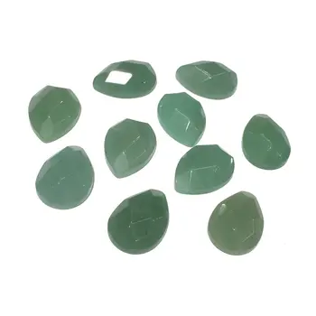

10Pcs Section Surface Natural Stones Green Aventurine Cabochon No Hole Beads for Making Jewelry DIY accessories Loose Beads