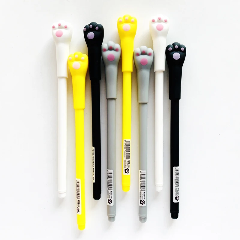 Симпатичная цветная гелевая ручка в виде пяти кошачьих лап 2X роликовый шар