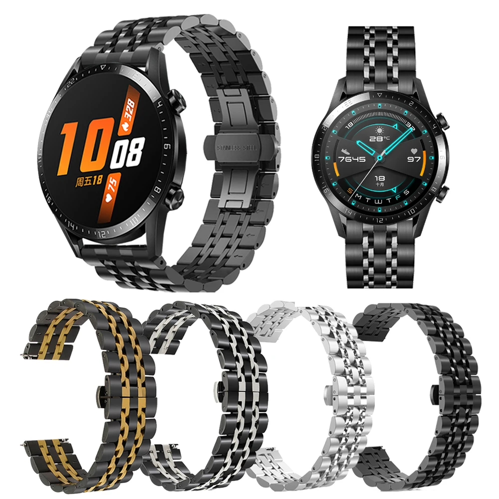 Металлический браслет из нержавеющей стали для HUAWEI WATCH GT 2/GT Active 46 мм, браслет для HONOR Magic Bracelet, ремешок для часов