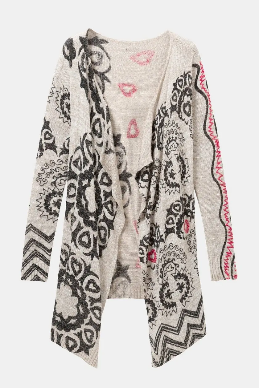 Spanish Style Deg Various Styles Printed Long Knitted cardigan sweater