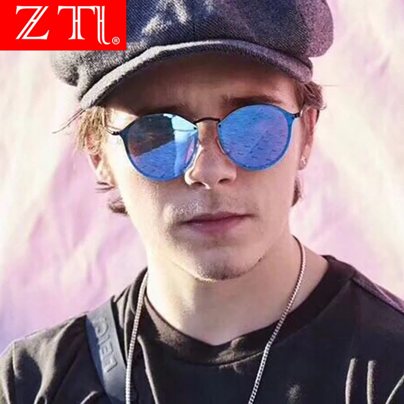 

ZT Vintage Rimless Sun Glasses Cateye Shades Men Retro Coating Mirror Ladies Sunglasses Round Shades UV400 Oculos Gafas