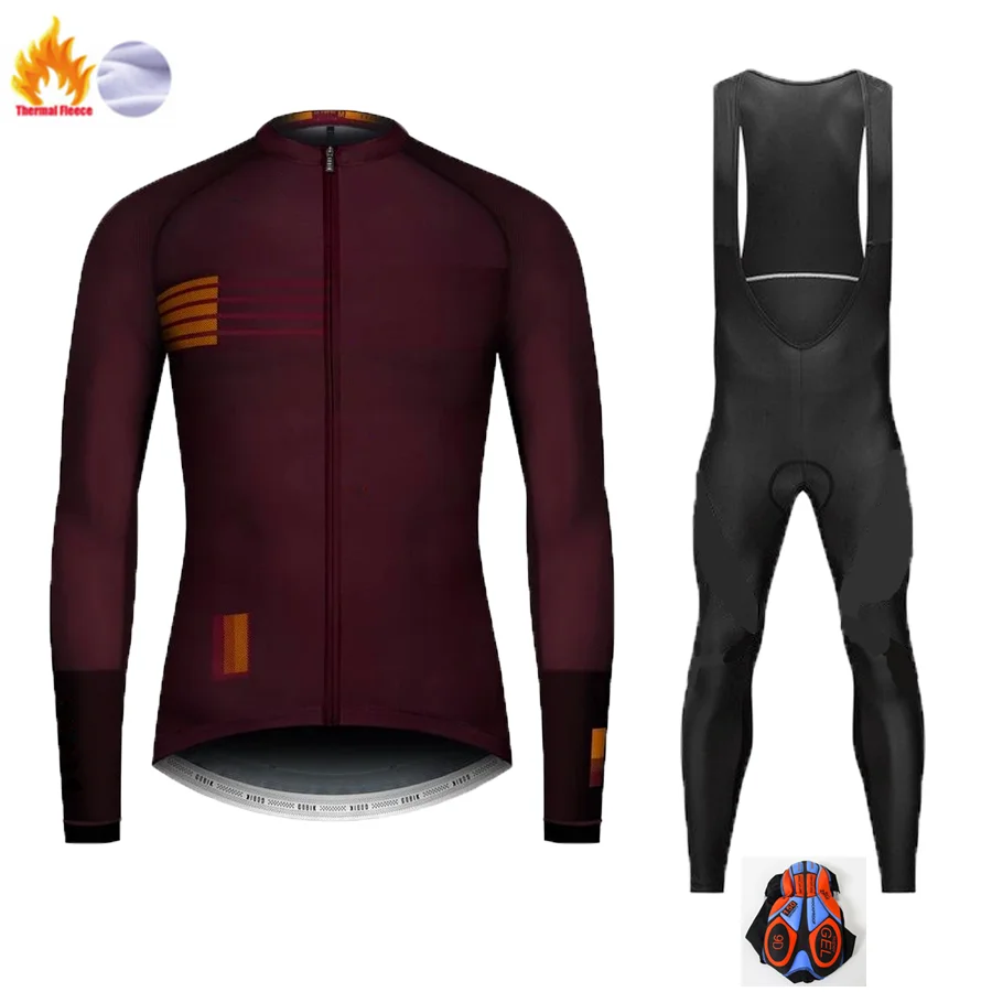 Winter Jersey Suit Зимняя одежда для велоспорта, одежда для езды на велосипеде с длинным рукавом, комплект Джерси для верховой езды, термальный флисовый Майо, Ropa Ciclismo Invierno, сохраняющий тепло - Цвет: Winter Jersey Suit