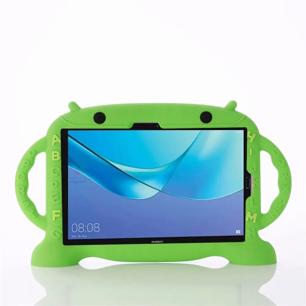 Чехол для huawei MediaPad M5 10 pro планшет для детей EVA безопасная подставка чехол для huawei M5 10,8 силиконовый чехол+ ручка - Цвет: Зеленый