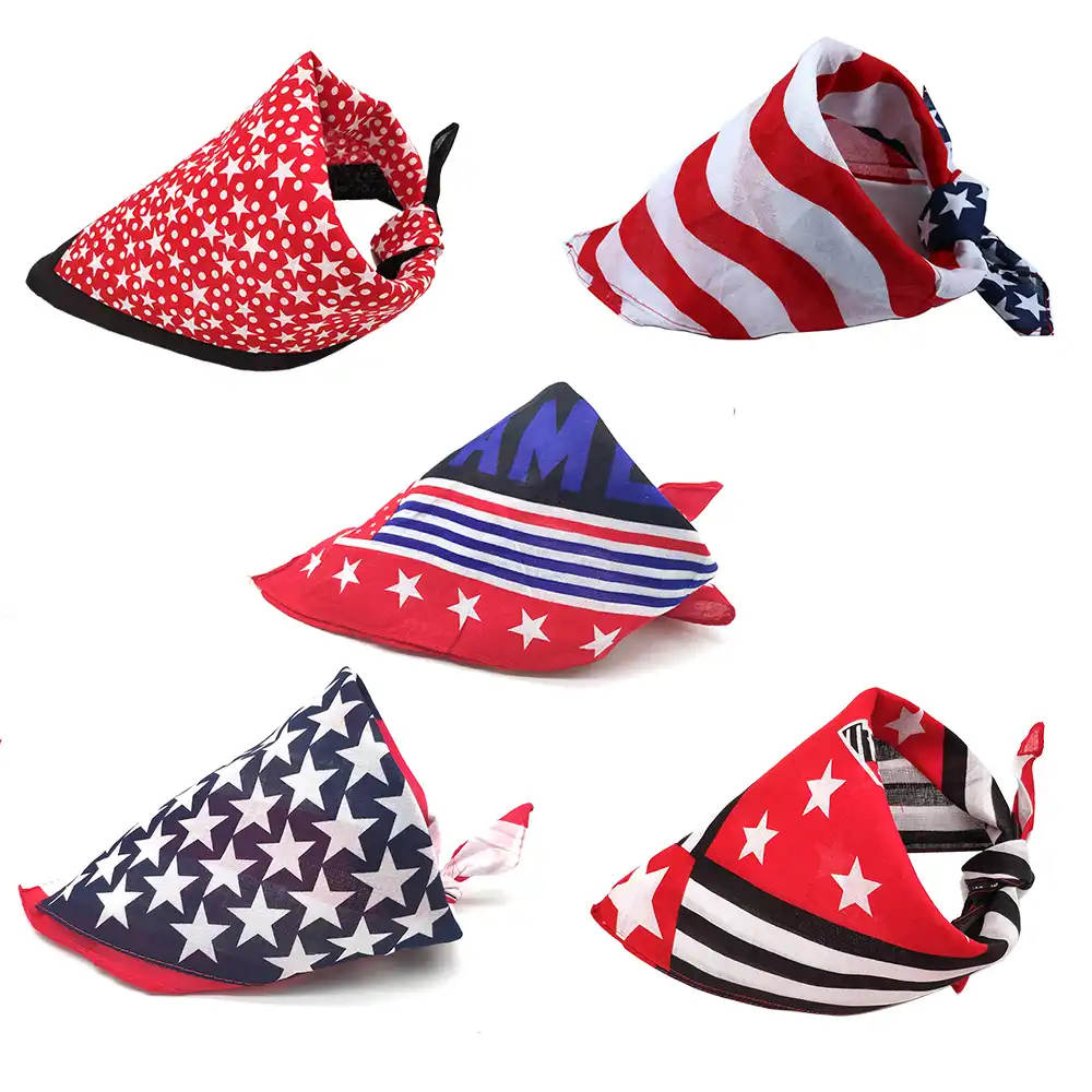 red white and blue dog bandana