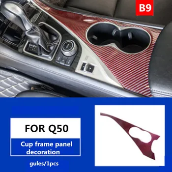 

Carbon Fiber Interior Water Cup Holder Panel Cover Sticker Trim for Infiniti Q50 Q60 2014 2015 2016 2017 2018 2019 Car Styling