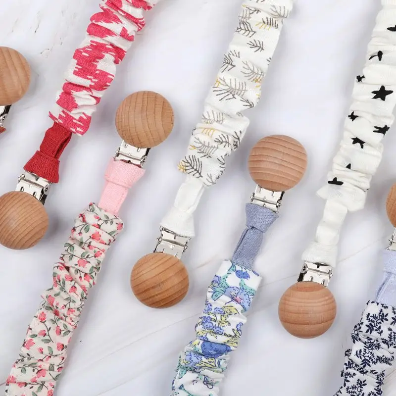 Pacifier Clip Baby Infant Cotton Pacifier Clip for Newborn Teething Soother Chew Dummy Chains