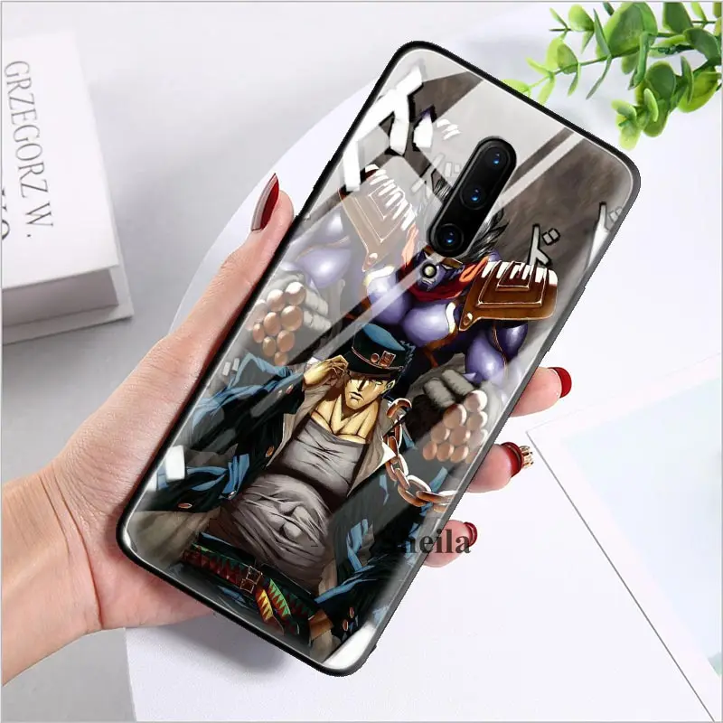 JoJo невероятное приключение закаленное Стекло чехол для OnePlus 7 7Pro 7Pro5G 7T 7TPro силиконовый край чехол для телефона, аксессуар