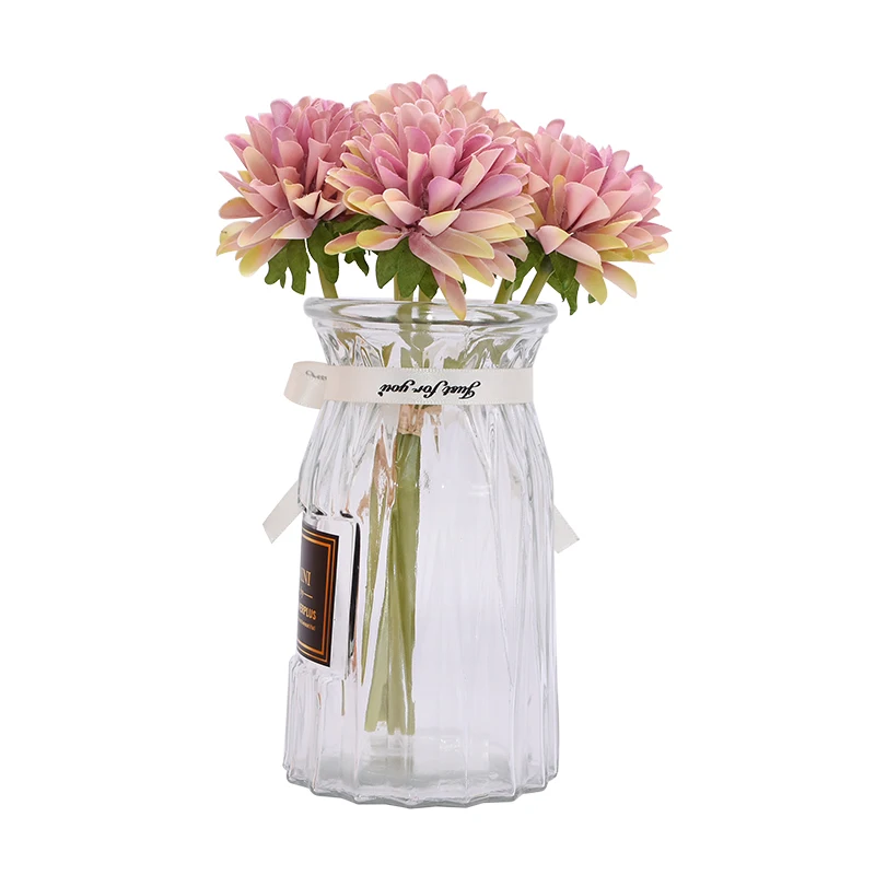 6Pcs/bunch Silk Chrysanthemum Flower Bouquet Artificial Silk Flowers for Home Wedding Decoration Silk Hydrangeas Fake Gerbera