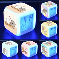 Panda Bear Couples Alarm Clocks Cartoon Print Led Desk Clock Lovers Digital Clock with Date Thermometer Cute Birthday Gifts 1