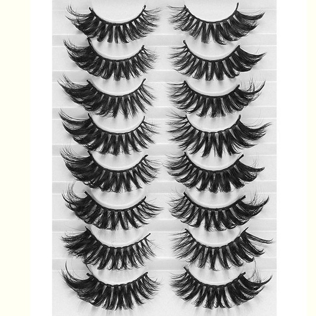 8 Pairs 3D Mink False Eyelashes Natural Wispy Fluffy Dramatic Volume Fake Lashes Extension Handmade Cruelty-free Eyelash