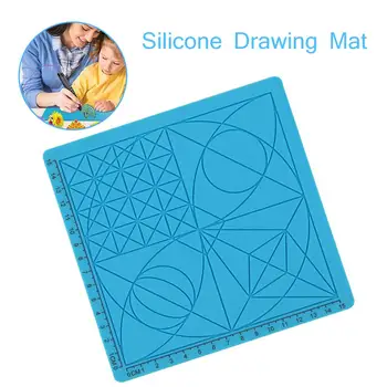 

3D Printing Pen Pad Silicone Geometric Figure Copy DIY Design Mat Drawing Board With 2 Silicone Finger Caps Pen Drawing Tools