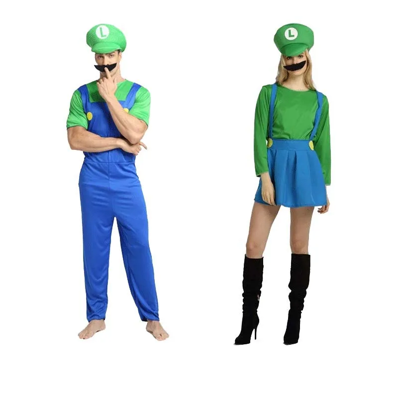 Костюмы для косплея «Super Mario Bros» для взрослых, Детские вечерние костюмы на Хэллоуин, костюмы «Fantasia», «Mario» и «LUIGI», рождественские подарки, Cos
