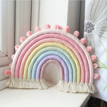 

Home Decoration Accessories Rainbow Handmade Weaving Ornament Living Room Bedroom Color Pendant Decoration Wall Hanging Home