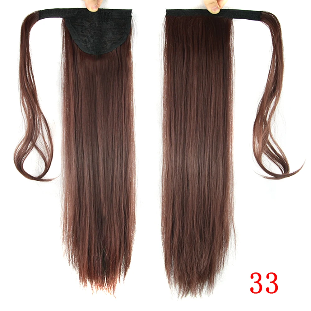 Soowee 22 дюймов длинные прямые синтетические волосы конский хвост накладные волосы шиньон Феи хвост шпильки - Цвет: 33