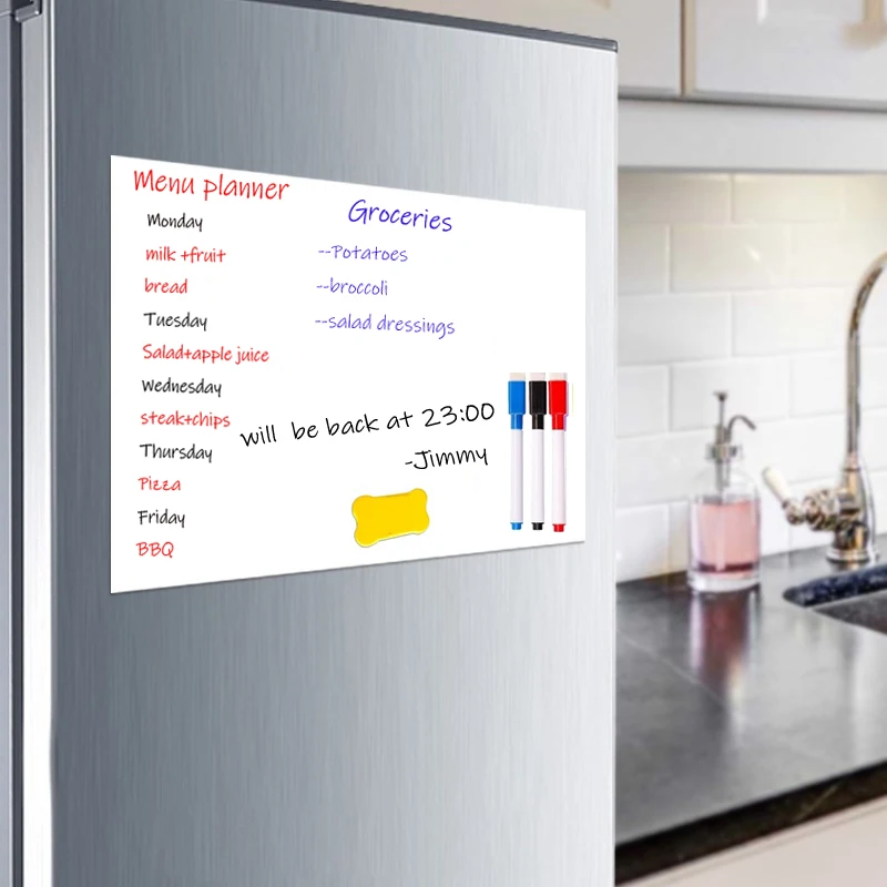 Детская доска для рисования Магнитная белая магнитов на холодильник наклейка