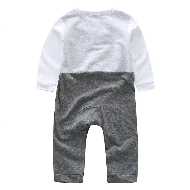 Осенние Комбинезоны для джентльменов 0-12 месяцев, хлопчатобумажный Детский комбинезон для маленьких мальчиков, одежда для малышей, плотные костюмы унисекс для новорожденных