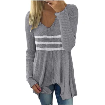 

Irregular Women Crop Sweater Pullovers 2019 Autumn Winter Clothes Jumper Fashion Striped V Neck Knitted Long Sweaters Plus Size