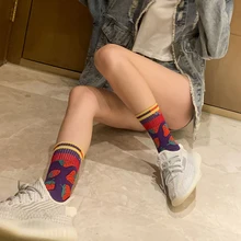 10 Colors Early Autumn Women Socks New Pure CottonThread Silk Strawberry Socks Female Socks Streetwear Ladies Cotton Socks