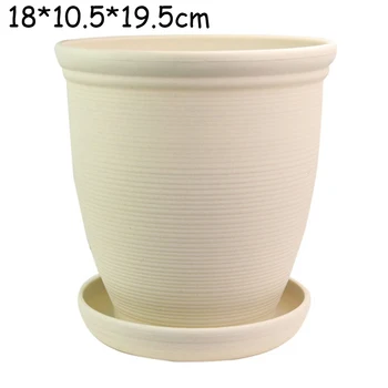 

Round Flower Pot Planter Container Garden With Tray Non-slip Universal